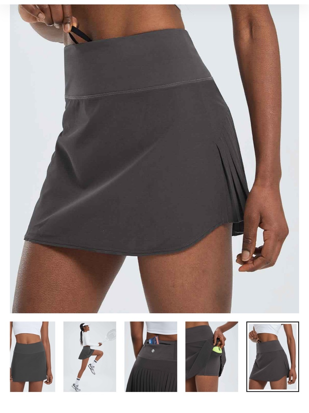 Baleaf - Gray High-Rise Pleated Athletic Tennis Skirt Skort NWT - Size M